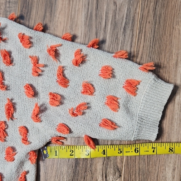 Anthropologie Sparrow Beige Cardigan with Orange Tassled Accents L - Picture 11 of 11